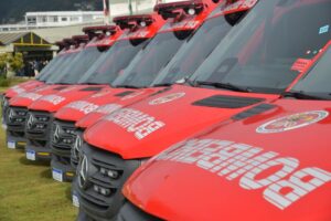 CBMSC recebe 11 novas ambulâncias em solenidade alusiva ao dia Nacional do Bombeiro