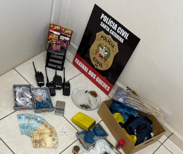 Polícia Civil prende jovem envolvido com tráfico de drogas em Faxinal dos Guedes