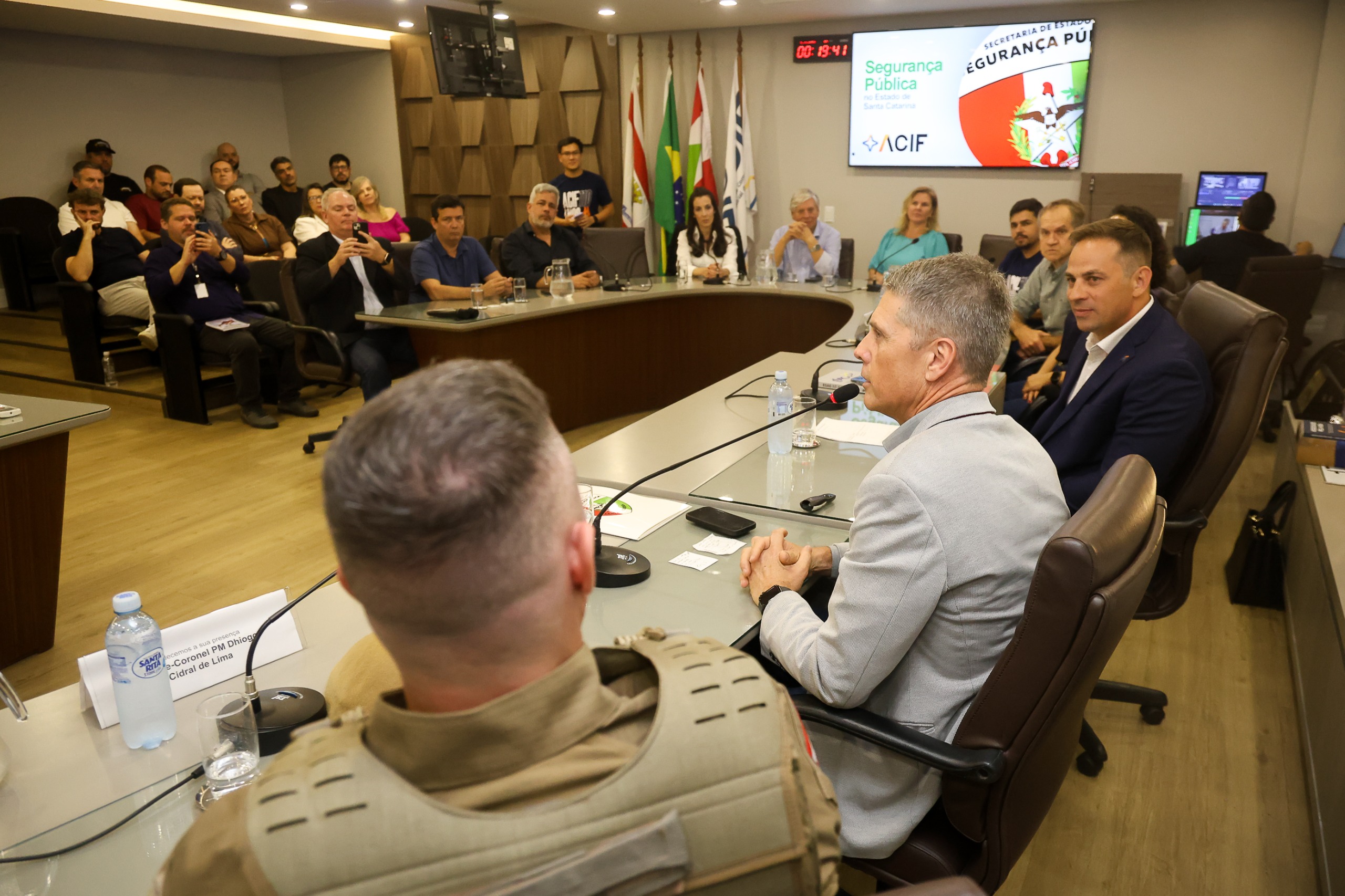 Números da Segurança Pública catarinense são apresentados em evento da Associação Comercial e Industrial de Florianópolis